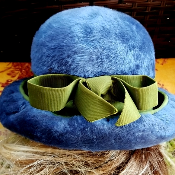 60's DIOR CHRISTIAN Lord & Taylor Union Tag RARE Blue Angora Collector Chapeax - Picture 16 of 16